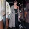 SNL Afterparty Dinner Taylor Swift Grey Coat