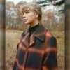 Taylor Swift Evermore Album Long Checkered Trench Coat