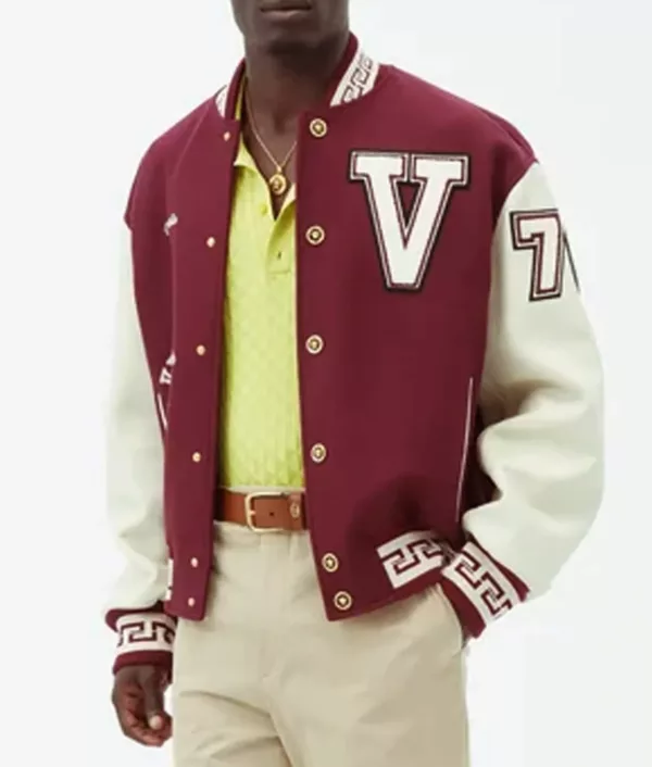 Donatella Versace Varsity Felted-Wool Jacket