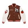 Hypland X Hello Kitty Apples Brown Varsity Jacket