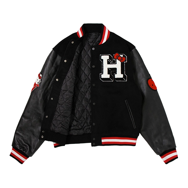 Hypland X Hello Kitty Apples Varsity Black Jacket