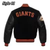 San Francisco Giants MLB Baseball Black Varsity Jacket