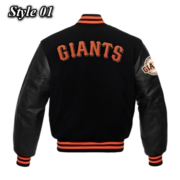 San Francisco Giants MLB Baseball Black Varsity Jacket