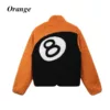 Stussy 8 Ball Sherpa Reversible Orange Jacket