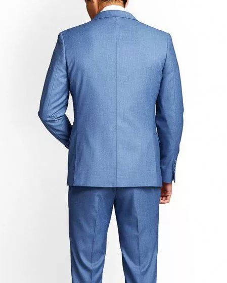 3 Piece Slim Fit Sky Blue Suit for Men