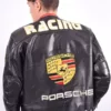 930 Turbo Black Leather Porsche Jacket with Patches