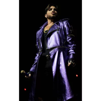 Adam Lambert Purple Leather Jacket