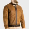 Aviator Mens Brown Sheepskin Shearling B3 Leather Jacket
