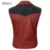 Chris Hemsworth Red Leather Quilted Vest