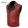 Chris Hemsworth Red Leather Quilted Vest