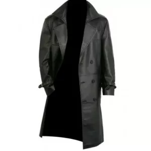 Jon Bernthal Punisher Black Leather Trench Coat