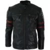Fight Club Tyler Durden Retro Black Leather Jacket
