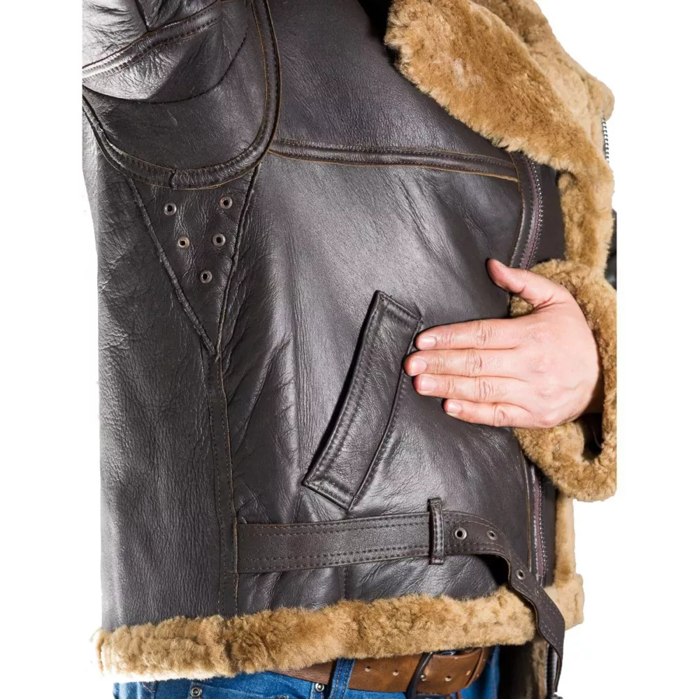 Men's Aviator Sheepskin Leather Jacket