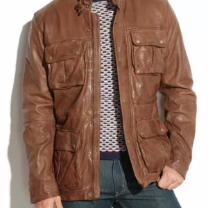 Mens Brown Vintage Leather Jacket