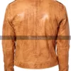 Men's Slimfit  Chest Zip Pocket Brown Biker Jacket