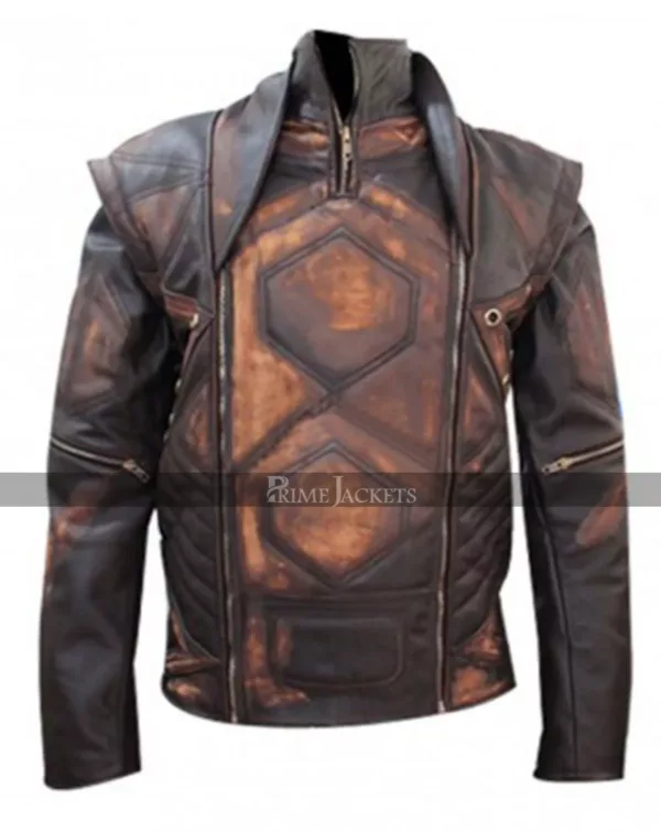 Distressed Copper Aniline Vintage Brown Classic Leather Jacket