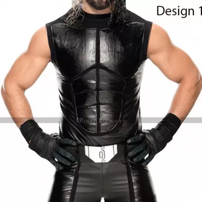 Wrestler Seth Rollins Leather Vest