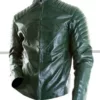 Clark Kent Smallville Superman Men Green Leather Jacket