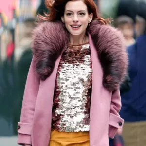 Anne Hathaway Pink Coat