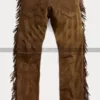American Native Cowboy Brown Suede Pants