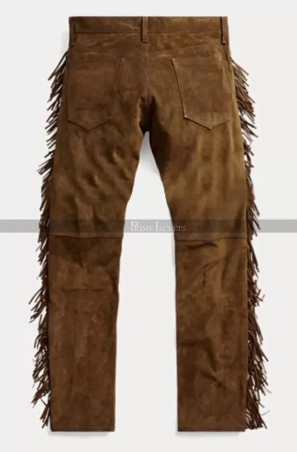 American Native Cowboy Brown Suede Pants