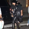 Rihanna Leather Bomber Jacket