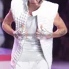 White Quilted Vest Worn by Justin Bieber 