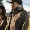 John Dutton Kevin Costner Yellowstone Brown Corduroy Jacket