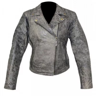 Women's Motorcycle Distressed Jacket