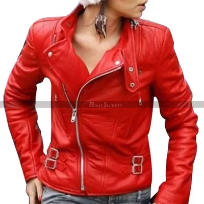 Cheryl Cole Perfeto Red Biker Jacket