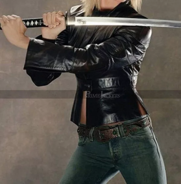 Kill Bill Volume 2 Uma Thurman (The Bride) Black Leather Jacket