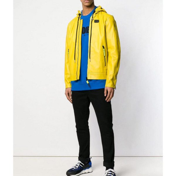 Yellow Hooded Jacket for Men
