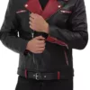 Men’s Black and Maroon Leather Jacket