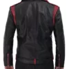Men’s Black and Maroon Leather Jacket