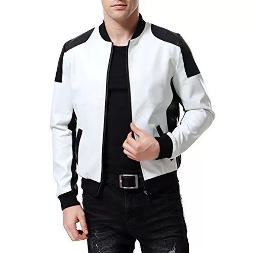 Faux Leather Black And White Jacket