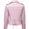 Women's Hot Pink Motorcycle Leather Jacket