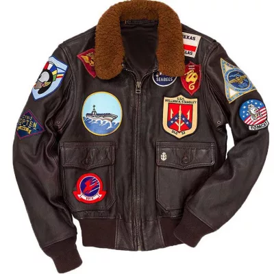 Air Force Tom Cruise Gun Flight Bomber Leather Jacket