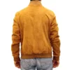 Men's Letterman Yellow Suede Jacket